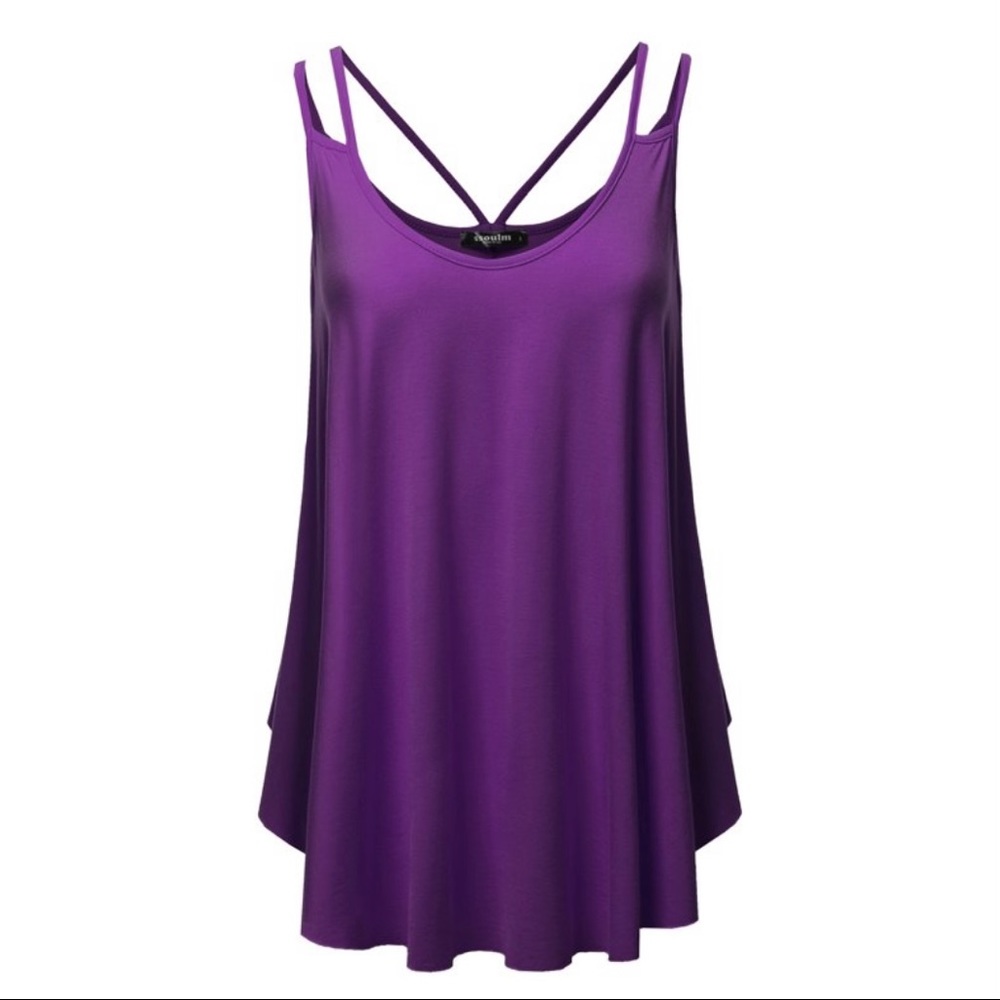 SSOULM WOMENS LOOSE FIT PURPLE CAMI TANK SIZE XL